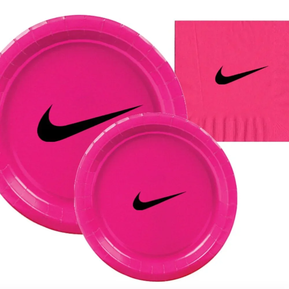 Sw00sh Plates | Pink Basketball Party Paper Plates | Disposable 45 pcs